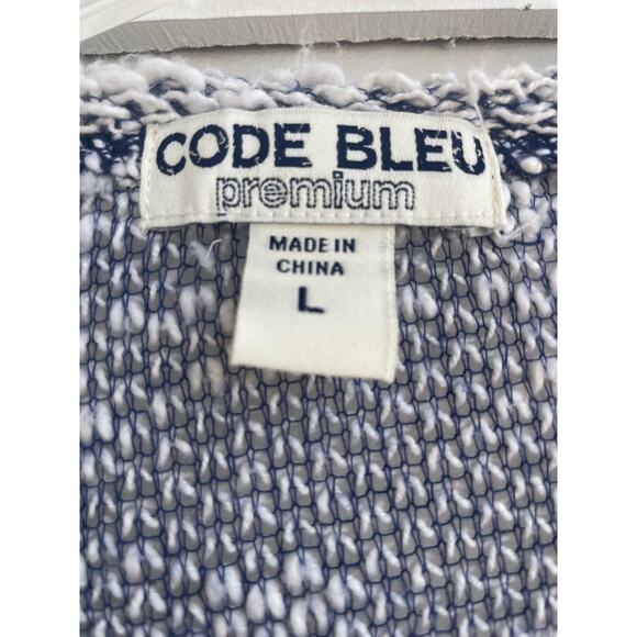 Code Blue  "Eliza" sweater LG Navy and gray with accents - Picture 3 of 7